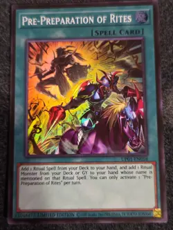 Yugioh UP01-EN018 Pre Preparation Of Rites Super Rare NM - Image 1