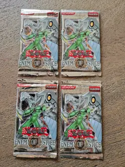4 Yu-Gi-Oh 1st edition Enemy of Justice Booster Packs New Factory Sealed 2 Heavy - Image 1