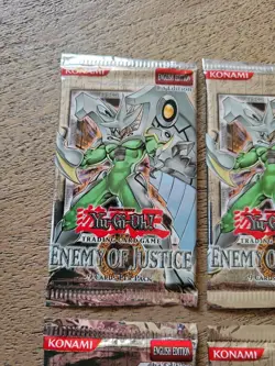 4 Yu-Gi-Oh 1st edition Enemy of Justice Booster Packs New Factory Sealed 2 Heavy - Image 2