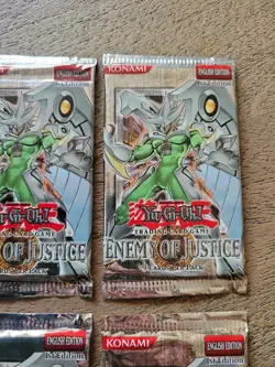 4 Yu-Gi-Oh 1st edition Enemy of Justice Booster Packs New Factory Sealed 2 Heavy - Image 3