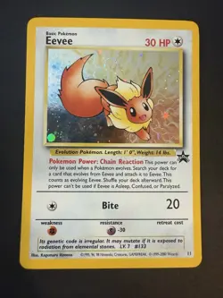 Pokemon Eevee 11/53 Black Star Promo Holo Card WOTC Swirl - Image 1