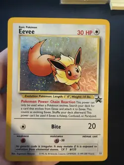 Pokemon Eevee 11/53 Black Star Promo Holo Card WOTC Swirl - Image 2