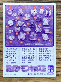 Pokemon Kids' Mini Card Jolteon Nintendo Bandai Pocket Monsters 1997 Japan - Image 2