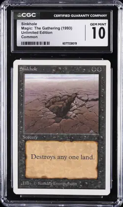 1993 MAGIC: THE GATHERING UNLIMITED EDITION COMMON SINKHOLE CGC 10 GEM MINT - Image 1