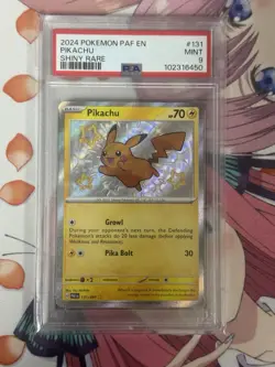 Pokemon Pikachu Shiny Rare #131/091 PAF EN Paldean Fates PSA 9 MINT - Image 1