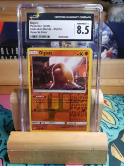 Pokemon TCG Diglett 2019 Unbroken Bonds Reverse Holo #85 POP 1 CGC 8.5 - Image 1
