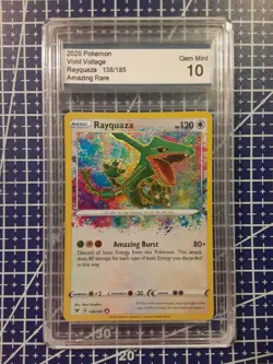2020 Pokemon Rayquaza Amazing Rare 138/185 GEM MINT 10 Vivid Voltage - Image 1