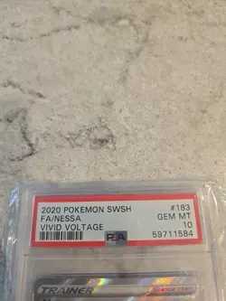 2020 Pokemon SWSH Vivid Voltage Nessa #183/185 PSA 10 FREE SHIPPING - Image 2