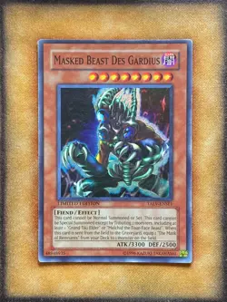 Yugioh Masked Beast Des Gardius TAEV-ENSE1 Super Rare Limited Edition LP - Image 1