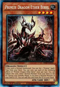 Yu-Gi-Oh Primite Dragon Ether Beryl (Collector's Rare) RA05-EN033 1st Edition NM - Image 1