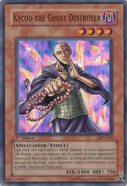 YuGiOh - Kycoo the Ghost Destroyer 1st Edition [LON - LON-062] - NM/Super Rare - Image 1