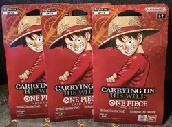 One Piece Carrying On His Will OP-13 Sleeved Blister Booster Pack English NEW X3 - Image 1