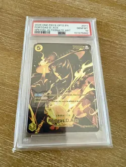 2025 One Piece OP12 En Portgas D Ace Special Alternate Art #011 PSA 10 Gem Mint - Image 1