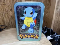 Vintage 1999 Pokemon Squirtle Topps Animation Edition Empty Tin Only - Image 1