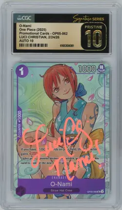 CGC Pristine 10 Auto 10 Luci Christian O-Nami Illustration Box Vol.1 OP05-062 - Image 1