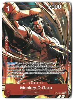 Carrying On His WIll One Piece CCG - Monkey.D.Garp (Alt Art) #OP13-016 - Image 1