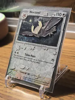 Noctowl 127/162 3D Handmade Pokemon Card Art Cosmo Holo Scarlet & Violet Promo - Image 2