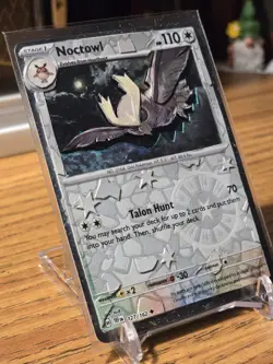 Noctowl 127/162 3D Handmade Pokemon Card Art Cosmo Holo Scarlet & Violet Promo - Image 3