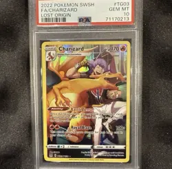 2022 Pokemon Sword & Shield LOST ORIGIN #TG03 FULL ART/CHARIZARD PSA 10 GEM MINT - Image 1