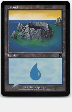 Island (335) 335 Land Mercadian Masques Magic: The Gathering Foil Lightly Played - Image 1