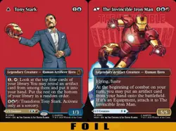 Tony Stark ** FOIL BORDERLESS ** #363 - Marvel Super Heroes - NM MTG - Image 1