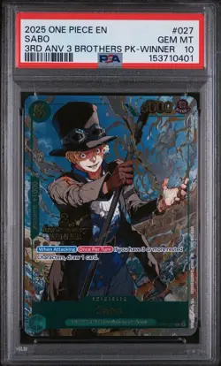 2025 One Piece Sabo 3rd Anniversary Winner Foil Card English (OP09-027) PSA 10💎 - Image 1