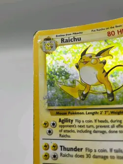 Raichu Base Set Holo Rare Card 14/102 Vintage WOTC Pokemon TCG MP / HP - Image 3