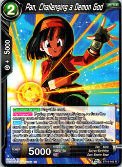 Pan, Challenging a Demon God BT16-105 Dragon Ball Super Card Game NM - Image 1