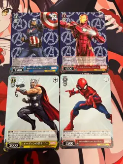 Spiderman Thor Captain America Iron Man Weiss Schwarz MARVEL Box Topper Promo x4 - Image 1