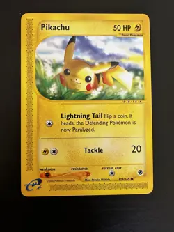 Pokemon TCG Pikachu 124/165 Expedition Base Set Regular EN 2002 - Image 1