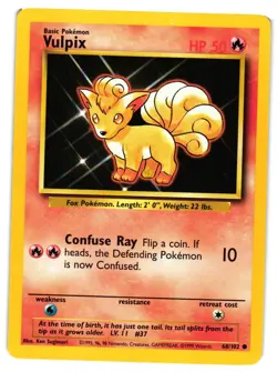 Pokemon TCG Vulpix 68/102 Common Base Set Unlimited VLP - Image 1