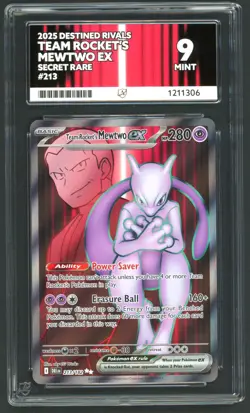 Pokemon Card - ACE 9 Team Rocket's Mewtwo EX 213/182 - MINT - Image 1