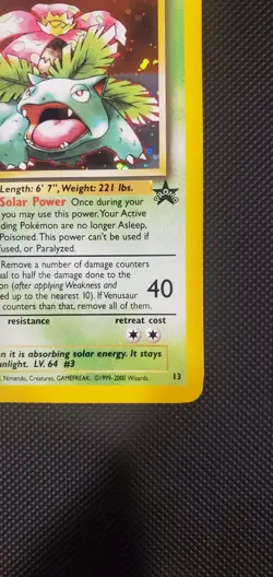 💥 Pokemon TCG 2000 Venusaur Black Star Promo Holo Foil Vintage Rare Card # 13 - Image 4