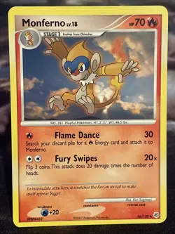 Pokemon TCG Monferno Diamond & Pearl Regular Uncommon Card 56/130 (2007) - Image 1