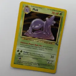 Muk OC Miscut Error Pokemon TCG Misprint Card w Alignment Dot Fossil WOTC MP^ - Image 1