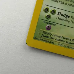 Muk OC Miscut Error Pokemon TCG Misprint Card w Alignment Dot Fossil WOTC MP^ - Image 2
