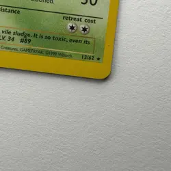 Muk OC Miscut Error Pokemon TCG Misprint Card w Alignment Dot Fossil WOTC MP^ - Image 3