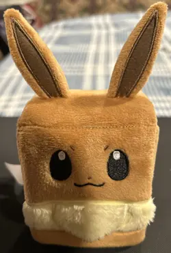 POKEMON Eevee PLUSH Flip Top DECK BOX 60ct Standard Size Card Case UNUSED - Image 1