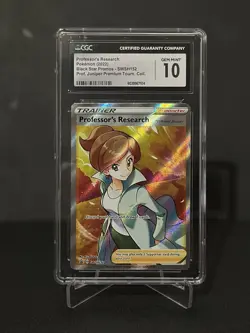 POKEMON CGC 10 GEM MINT PROFESSOR JUNIPER'S RESEARCH SWSH152 PREMIUM COLLECTION - Image 1