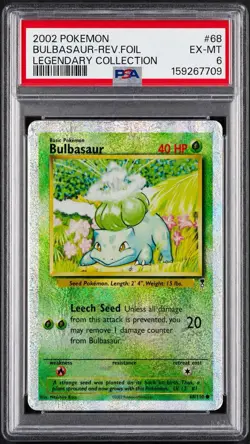 PSA 6 EX-MT 2002 Pokemon Legendary Collection Reverse Holo Bulbasaur #68 - Image 1