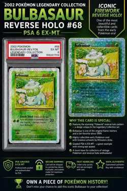 PSA 6 EX-MT 2002 Pokemon Legendary Collection Reverse Holo Bulbasaur #68 - Image 3