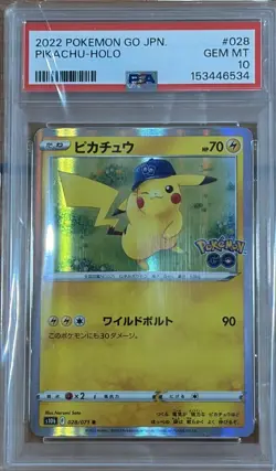 PSA 10 2022 Japanese Pokemon TCG Pokemon GO Pikachu 028/071 Rare Holo - Image 1