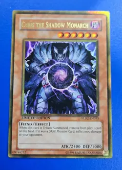 Caius the Shadow Monarch Gold Rare Limited Edition GLD2-EN033 LP Yugioh - Image 1