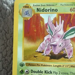 Pokemon Nidorino TCG Base Set Uncommon Card 37/102 1st Edition Shadowless - Image 2