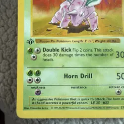 Pokemon Nidorino TCG Base Set Uncommon Card 37/102 1st Edition Shadowless - Image 4