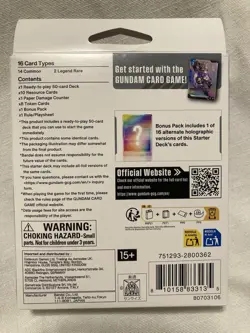 Gundam Card Game Starter Deck ST01 Heroic Beginnings English New Factory Sealed - Image 2