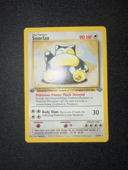 Snorlax 27/64 Jungle 1st Editon Non Holo Pokemon Card - LP - Image 1