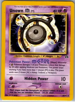 Unown [M] 49/75 Non Holo Neo Discovery - Pokemon Card - NM - Image 1