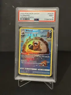 2023 POKEMON SWORD & SHIELD CROWN ZENITH #GG25 FULL ART/BIBAREL PSA 9 - Image 1