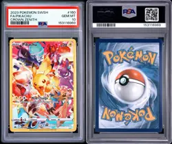 Pikachu Full Art #160/159 PSA 10 Gem Mint Crown Zenith Secret Rare Pokemon EN - Image 1